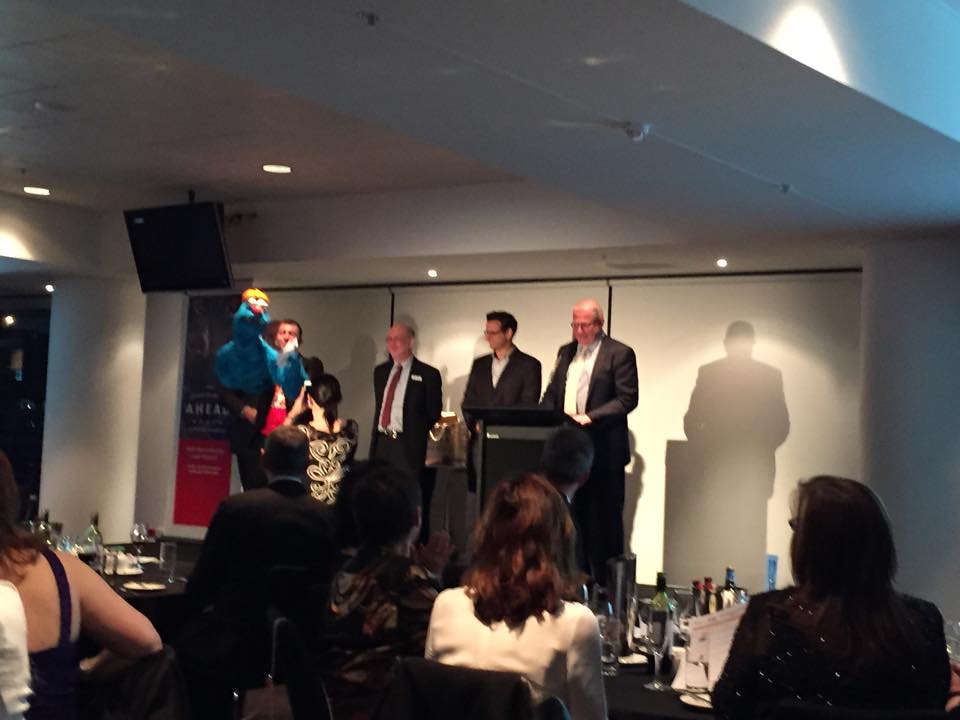 Troggg accepting the BizCover NEIS Change Award 2015
