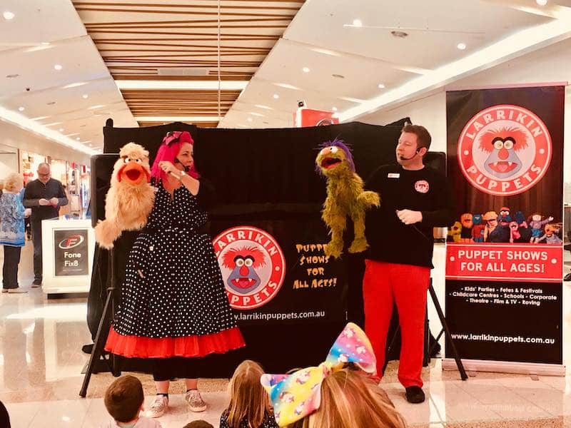 Puppet Show - Shopping - Centres -Larrikin - Puppets - Live Entertainment - Toowoomba - Plaza - Holidays