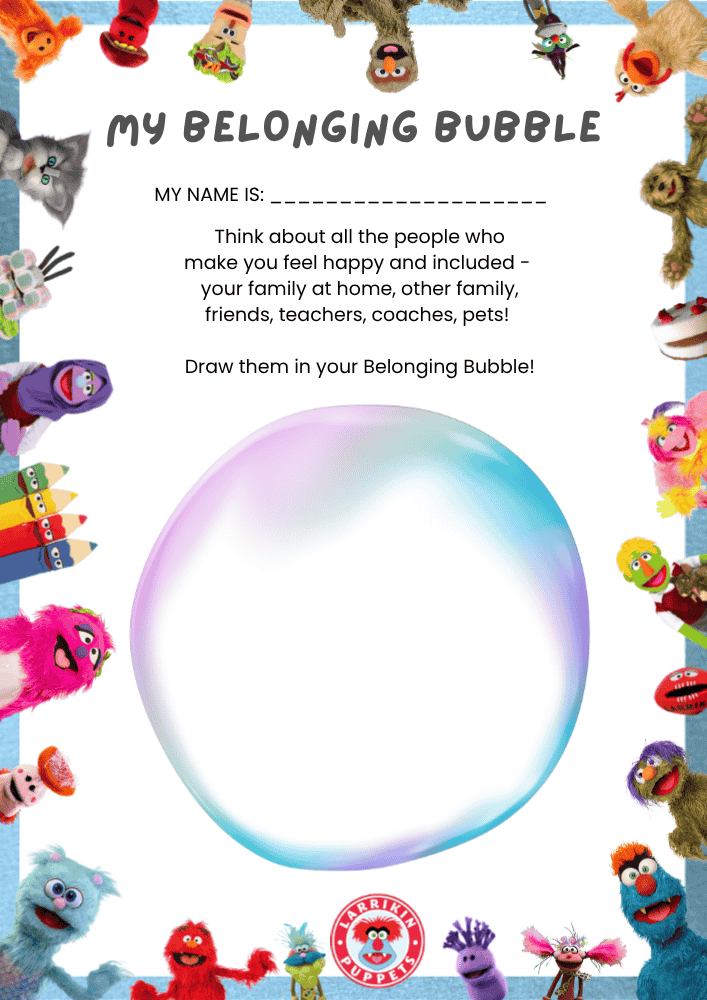 Belonging Bubble - Little Larrikins Podcast - Activity Sheet