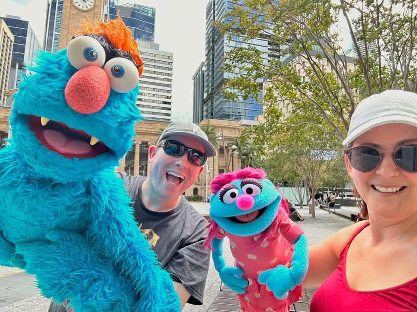 Laura Bacon Patsy May Brisbane meeting with Larrikin Puppets and Troggg