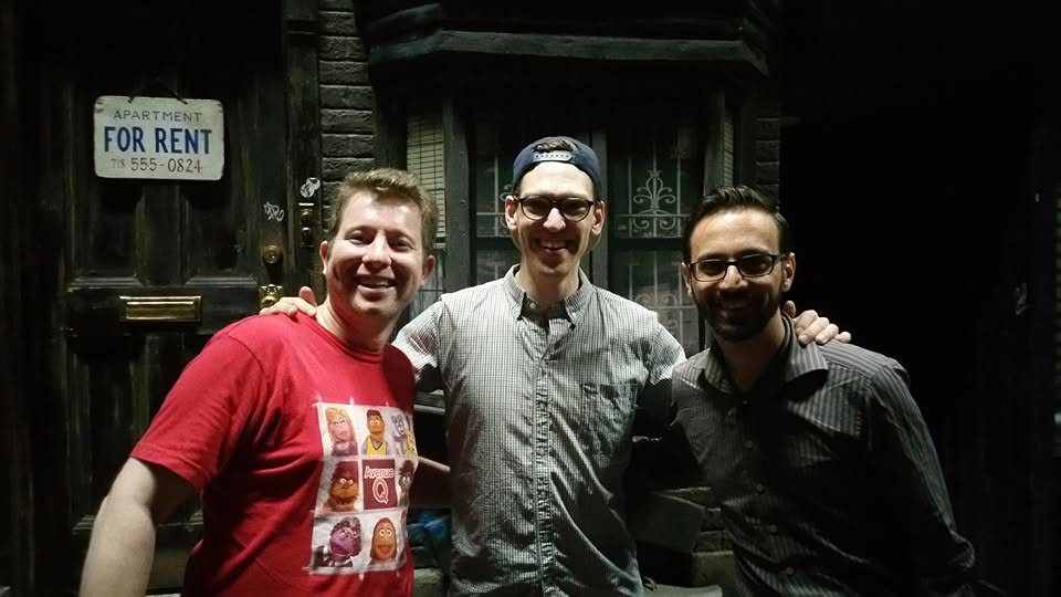 Backstage at Avenue Q at New World Stages in New York with puppeteer Ben Durocher