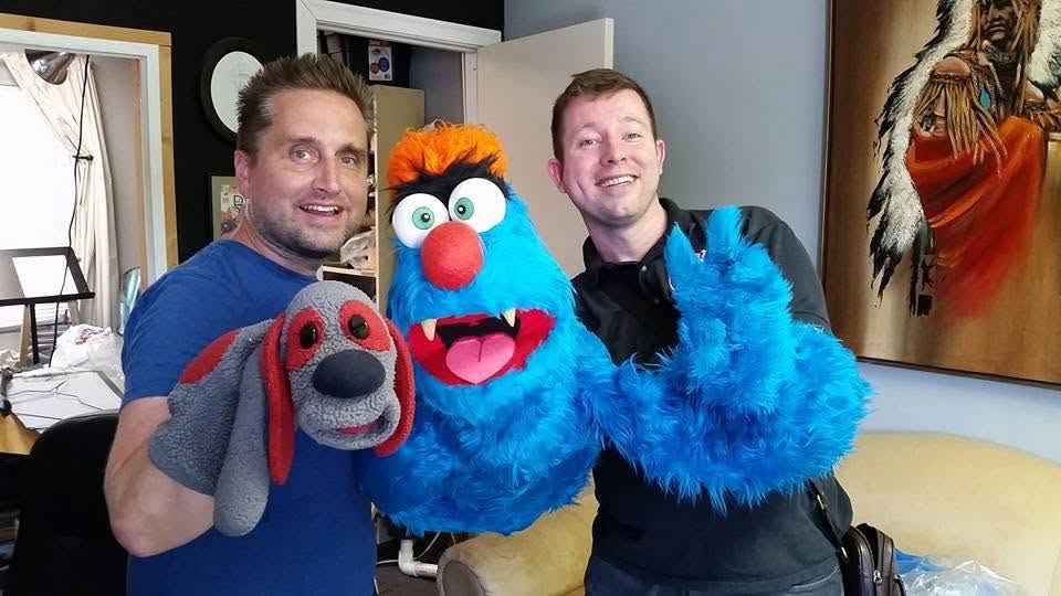 Puppeteer Brett Hansen with Los Angeles puppeteer Grant Baciocco