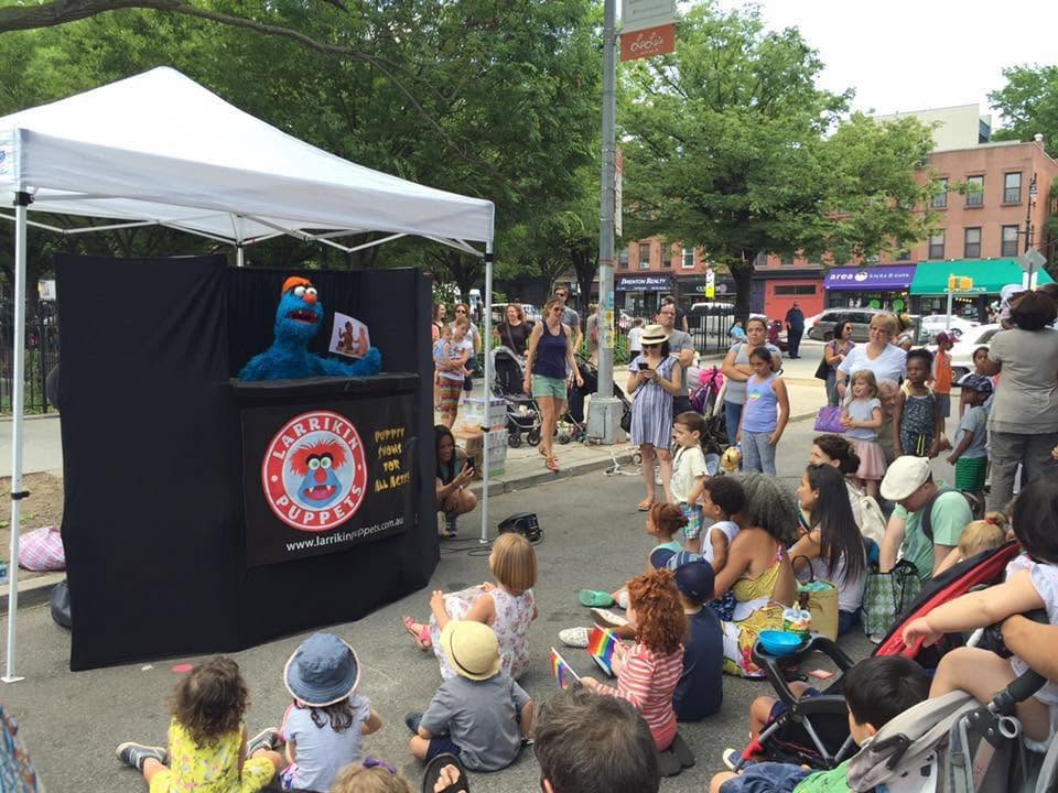 Larrikin Puppets performing with Troggg at the Puppetry Arts Festival of Brooklyn in 2016